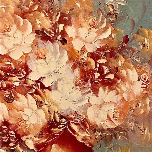 COPY - Vintage Still Life Floral Bouquet Framed Lilly Carr Original Painting - Picture 7 of 12